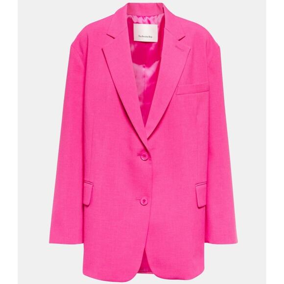The Frankie Shop Bea Oversized Blazer in Fuschia Hot Pink XXS - Picture 12 of 13